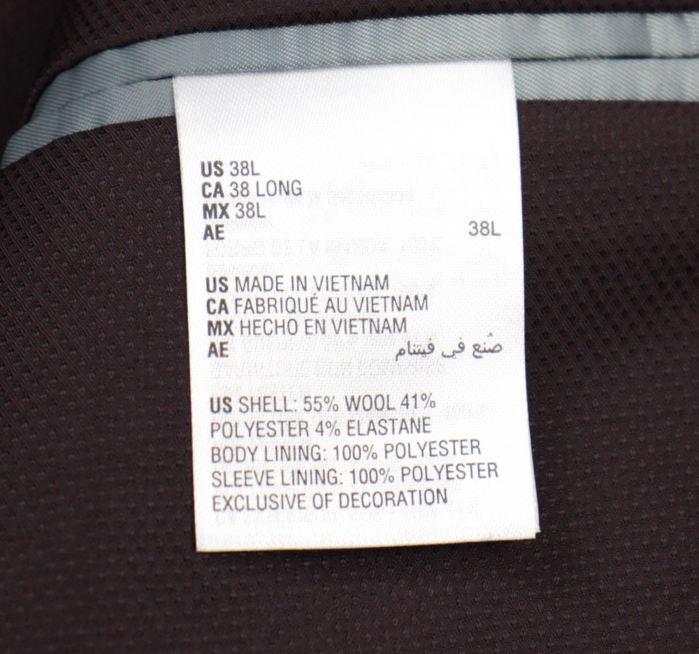 $425 Bar III Mens Plum Suit Jacket 38 L Slim Fit Wool Blend Stretch Two Button - Picture 4 of 9